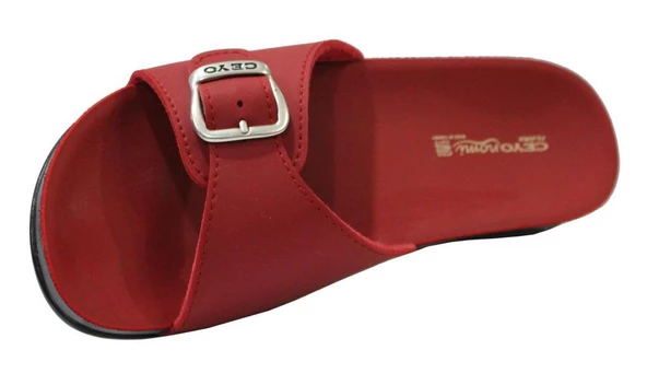 Ceyo Flora-6 Kırmızı Ortapedik Bayan Terlik & Sandalet - Resim 4