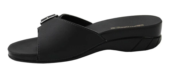 Ceyo Flora-6 Siyah Ortapedik Bayan Terlik & Sandalet - Resim 3