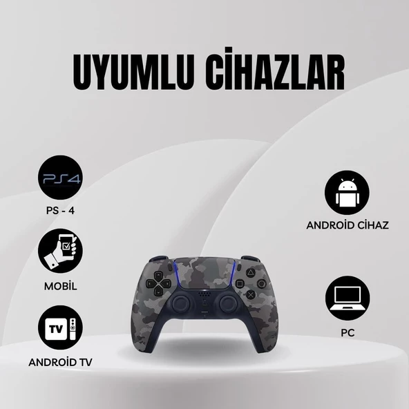 Cosmostech PLAYX PS4 ,PC , Android Tv , Tv Box Mobil Uyumlu Kablosuz Controller Gamepad Oyun Kolu Army Kamuflaj - 10