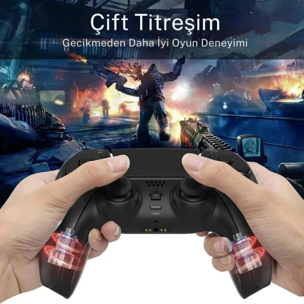 Cosmostech PLAYX PS4 ,PC , Android Tv , Tv Box Mobil Uyumlu Kablosuz Controller Gamepad Oyun Kolu Army Kamuflaj - 5