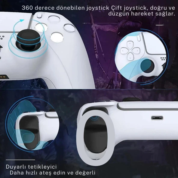 Cosmostech PLAYX PS4 ,PC , Android Tv , Tv Box Mobil Uyumlu Kablosuz Controller Gamepad Oyun Kolu Army Kamuflaj - 8