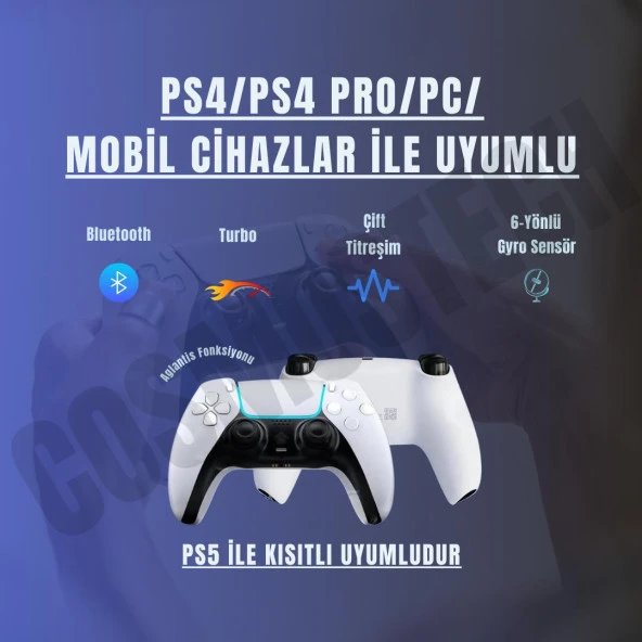 Cosmostech PLAYX PS4 ,PC , Android Tv , Tv Box Mobil Uyumlu Kablosuz Controller Gamepad Oyun Kolu Army Kamuflaj - 9