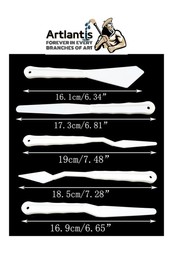 Palet Rulo Fırça Ponpon Resim Fırçası ve Plastik Spatula 1 Paket Resim Hobi Sanat Etkinlik Resim Paleti - Resim 4