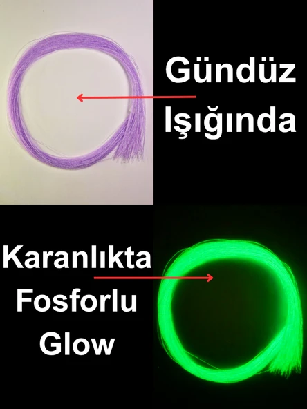 eagenset Mor Fosforlu Karanlıkta Parlayan, Glow / Luminous Ultraviyole (UV) Neon Poşet Çapari Simi