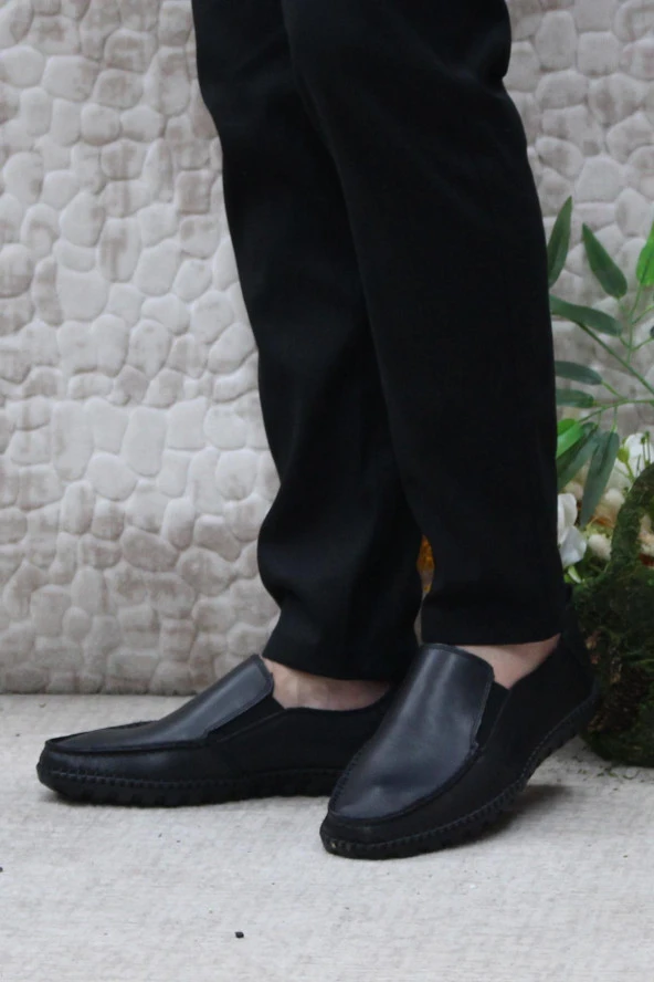 Bulldozer 241051 Siyah Rahat Yumuşak Hakiki Deri Erkek Ayakkabı - Resim 3