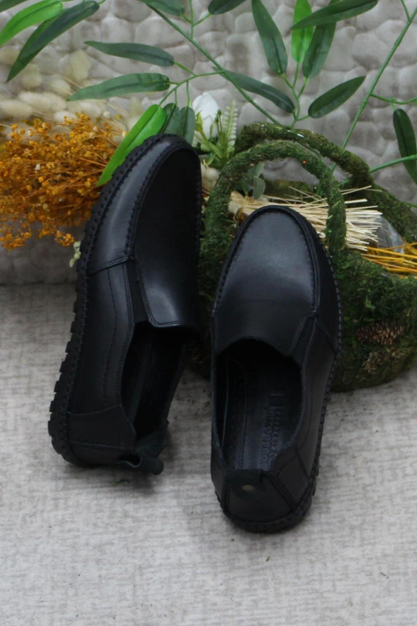 Bulldozer 241051 Siyah Rahat Yumuşak Hakiki Deri Erkek Ayakkabı - Resim 6