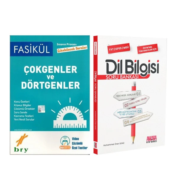 Birey Çokgenler Dörtgenler Sınavın Provası ve AKM Dil Bilgisi Soru Bankası Seti 2 Kitap