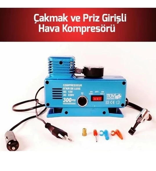 220 Volt-12 Volt 250 Psi Geniş Uygulama Yelpazesi Kompresör Lastik Hava Şişirme Oto Pompası - 2