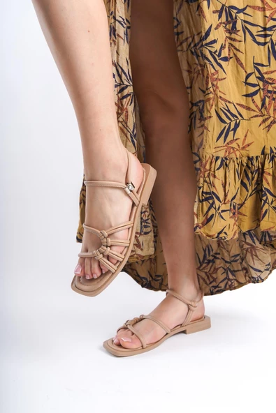 MİA026-1510 Günlük Kadın Nude Tatil Sandaleti ürün görseli