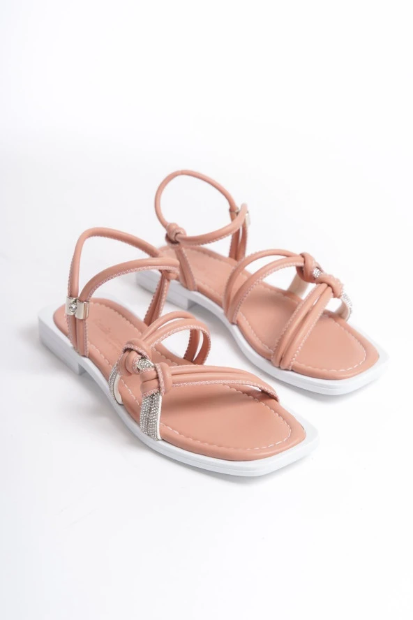 MİA026-1501 Günlük Kadın Somon Tatil Sandaleti - Resim 2