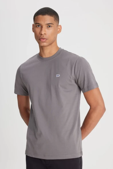 Lee L60UFQ003 Antrasit Erkek Regular Fit Bisiklet Yaka Normal Kesim Lee Logolu Tşört