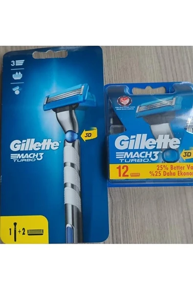 Gillette MACH3 TURBO 3D 12+2 ürün görseli 1