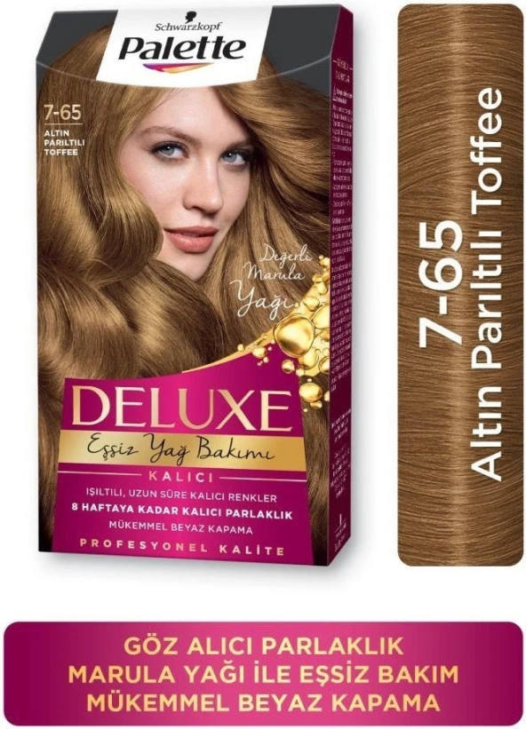 Palette Deluxe 7-65 Altın Parıltılı Toffee Saç Boyası