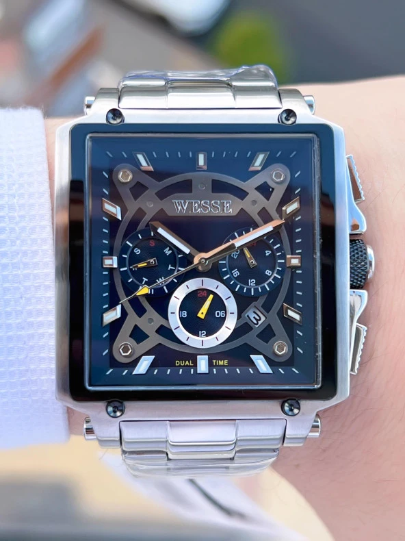 Wesse Çelik Kordon İç Fonksiyonları Aktif 5 Atm Suya Dayanıklı Erkek Kol Saati EWWG402703 - Resim 3