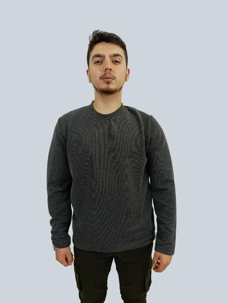 Erkek Ottoman Uzun Kol Füme Sweatshirt