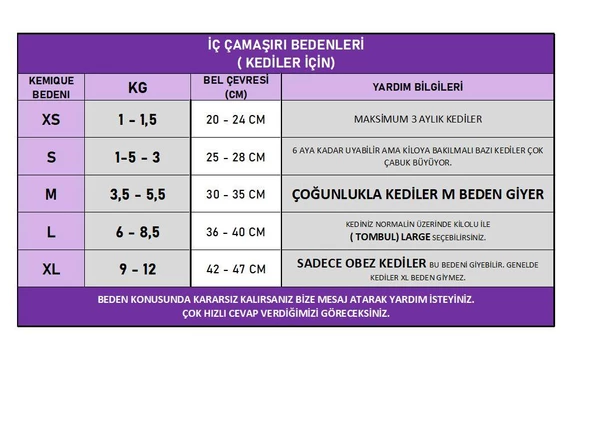 Modern Purp Kemique's Secret Kedi İç Çamaşırı  Regl Külot  Don - 3