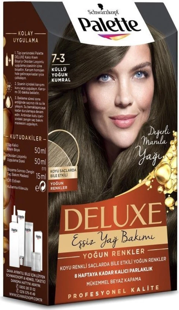 Palette Deluxe Yoğun Renkler 7-3 Küllü Yoğun Kumral Saç Boyası - Resim 3