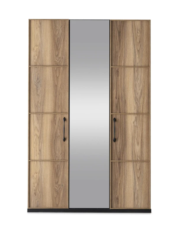 Erezoğulları Mobilya Beyoğlu Modern 3 Kapaklı Çekmeceli Elbise Dolabı Gardrop 130cm - 3