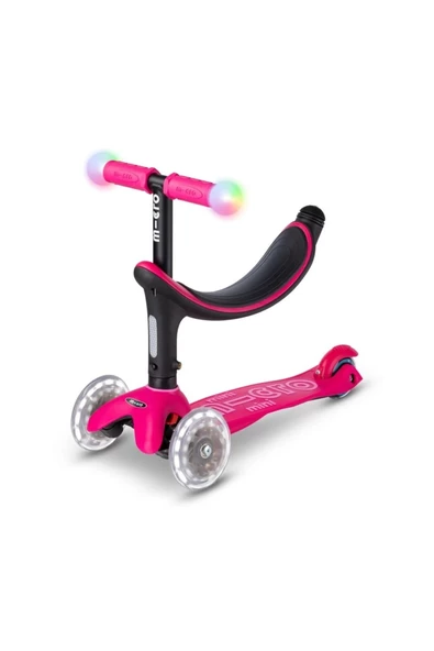 Micro Mini2Grow Deluxe Magic LED 3 Tekerlekli Scooter Pink