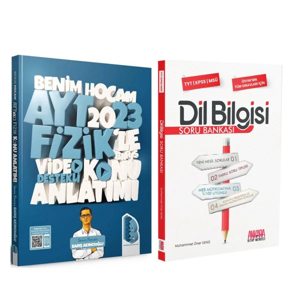 Benim Hocam 2023 AYT Fizik Konu ve AKM Dil Bilgisi Soru Bankası Seti 2 Kitap