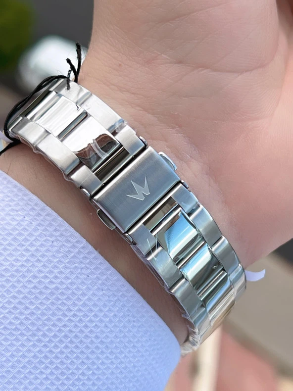 Wesse Çelik Kordon Takvimli Kadran Kararma Renk Atma Yapmaz 5 Atm Erkek Kol Saati EWWG209201 - Resim 5