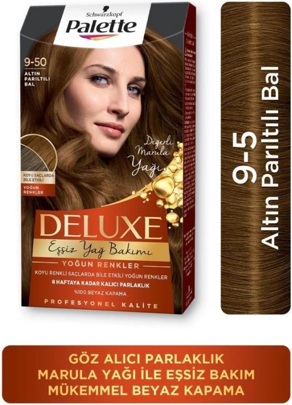Palette Deluxe Yoğun Renkler 9-50 Altın Parıltılı Bal Saç Boyası ürün görseli 1