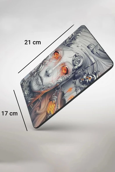 SonicTouch Tanrıça Desenli Gri Kaydırmaz Gaming Oyuncu Masaüstü Dikişsiz Mouse Pad/Ped (Mouse Altlığı) 17x21cm - 2