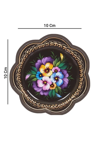 Valerine Life Sarı Mavi Mor Menekşeli Yıkanabilir Kaydırmaz Ofis Çay ve Fincan Bardak Altlığı 10x10cm 6 Adet - Resim 2