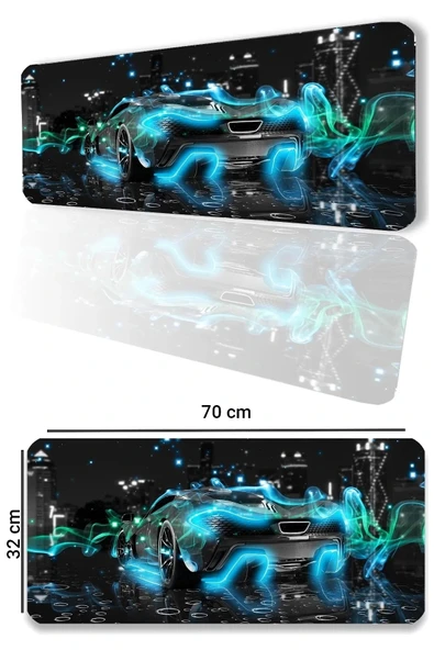 SonicTouch Mclaren P1 Fantasy Fütüristik Kaymaz Gaming Oyuncu Masaüstü Dikişsiz Klavye Mouse Pad 32x70Cm ürün görseli