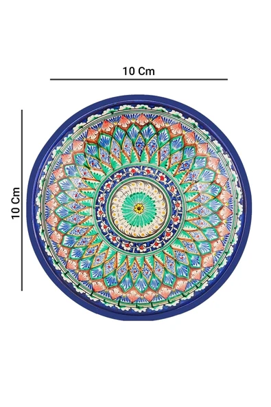 Valerine Life Özbek Papatya Desenli Yıkanabilir Kaydırmaz Ofis Çay ve Fincan Bardak Altlığı 10x10cm 6 Adet - Resim 2