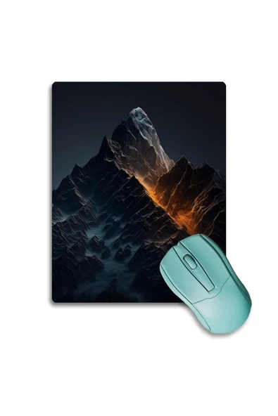 SonicTouch Epik Siyah Dağ Temalı Kaydırmaz Gaming Oyuncu Dikişsiz Mouse Pad/Ped 17x21cm