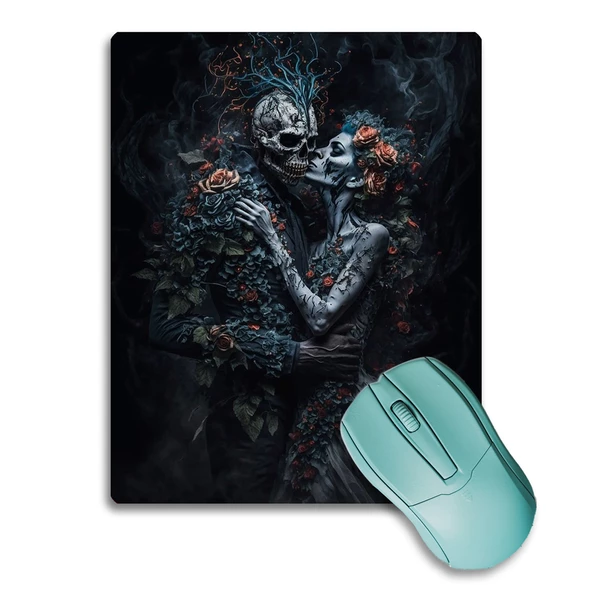 SonicTouch Karanlık İskelet Çift Kaydırmaz Gaming Oyuncu Dikişsiz Siyah Mouse Pad/Ped 17x21cm