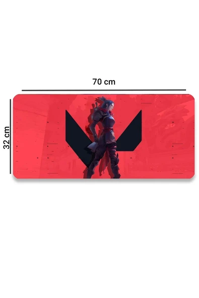 SonicTouch Kırmızı Siyah V-Max Kaymaz Gaming Oyuncu Masaüstü Dikişsiz Klavye Mouse Pad 32x70Cm - 2