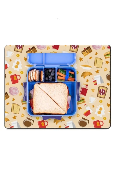 MAtGo School Breakfast Navajo Beyazı Sıvı Geçirmez Beslenme Matı Kaymaz Yıkanabilir Okul Yemek Pad 35x45cm ürün görseli