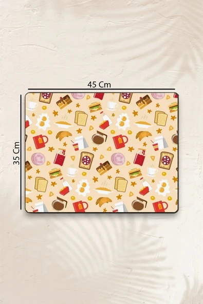 MAtGo School Breakfast Navajo Beyazı Sıvı Geçirmez Beslenme Matı Kaymaz Yıkanabilir Okul Yemek Pad 35x45cm - Resim 3