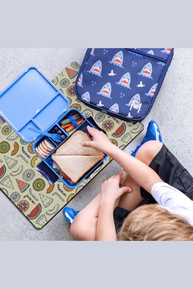 MAtGo School Meyve Partisi Krem Sıvı Geçirmez Beslenme Matı Kaymaz Yıkanabilir Okul Yemek Pad 35x45cm - Resim 2