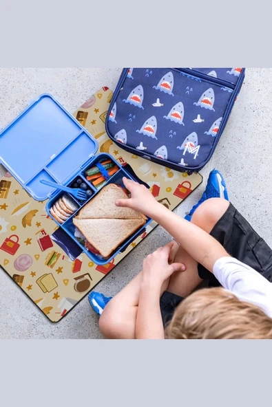 MAtGo School Breakfast Navajo Beyazı Sıvı Geçirmez Beslenme Matı Kaymaz Yıkanabilir Okul Yemek Pad 35x45cm - Resim 2