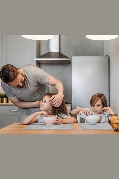 MAtGo School Meyve Partisi Krem Sıvı Geçirmez Beslenme Matı Kaymaz Yıkanabilir Okul Yemek Pad 35x45cm - Resim 4