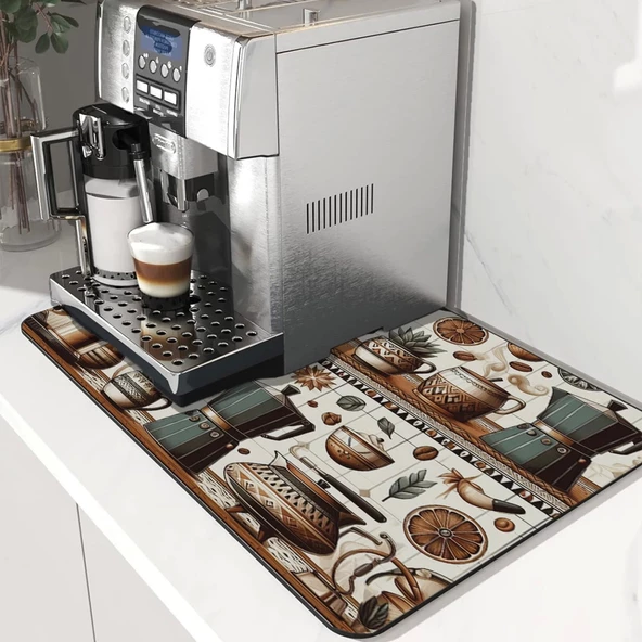 Valerine Life Kahve Makinesi Matı Su Geçirmez Kaymaz Yıkanabilir Çaycı, Çay Espresso Makinesi Pad 35x45cm 27240105