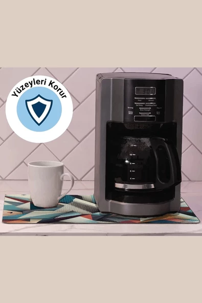 Valerine Life Kahve Makinesi Matı Su Geçirmez Kaymaz Yıkanabilir Çaycı, Çay Espresso Makinesi Pad 35x45cm 27240103 - 2