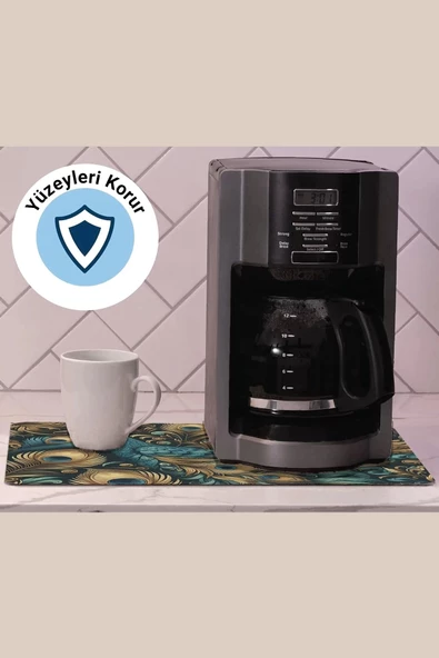 Valerine Life Kahve Makinesi Matı Su Geçirmez Kaymaz Yıkanabilir Çaycı, Çay Espresso Makinesi Pad 35x45cm 27240109 - 2