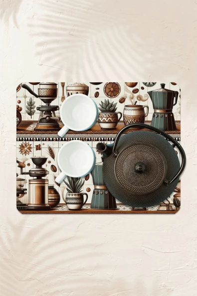 Valerine Life Kahve Makinesi Matı Su Geçirmez Kaymaz Yıkanabilir Çaycı, Çay Espresso Makinesi Pad 35x45cm 27240105 - 3
