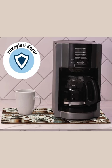 Valerine Life Kahve Makinesi Matı Su Geçirmez Kaymaz Yıkanabilir Çaycı, Çay Espresso Makinesi Pad 35x45cm 27240105 - 2