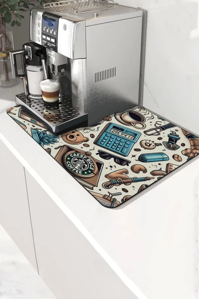 Valerine Life Kahve Makinesi Matı Su Geçirmez Kaymaz Yıkanabilir Çaycı, Çay Espresso Makinesi Pad 35x45cm 27240108