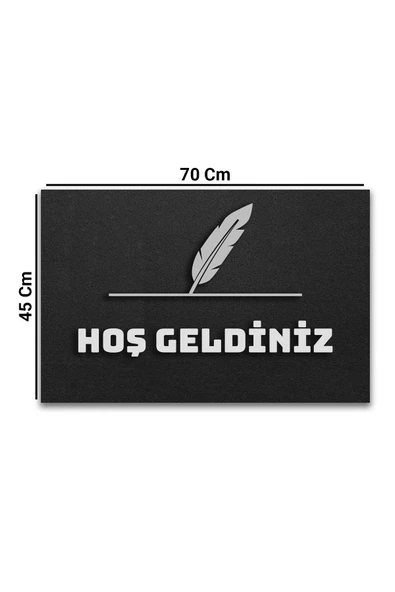 Valerine Life Avukat Bürosu ve Noter Gri Renk Hoş Geldiniz Kapı Önü Paspası 45x70cm - 2