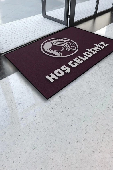 Valerine Life Bayan Kuaförü Palatinate Mor Renk Hoş Geldiniz Kapı Önü Paspası 45x70cm ürün görseli