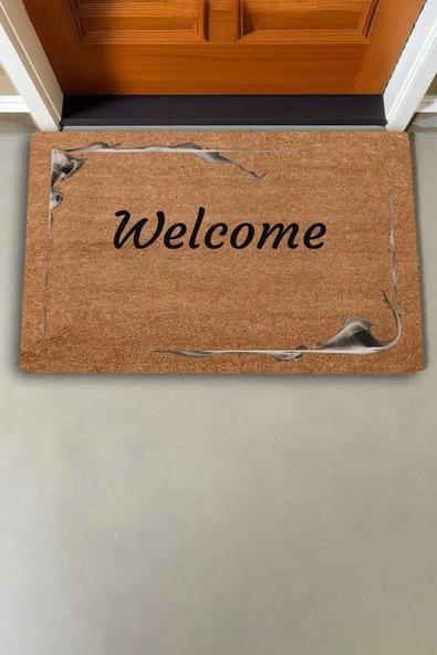 Valerine Life Sisli Çerçeve Welcome Kapı Önü Paspası 45x70cm - Resim 2