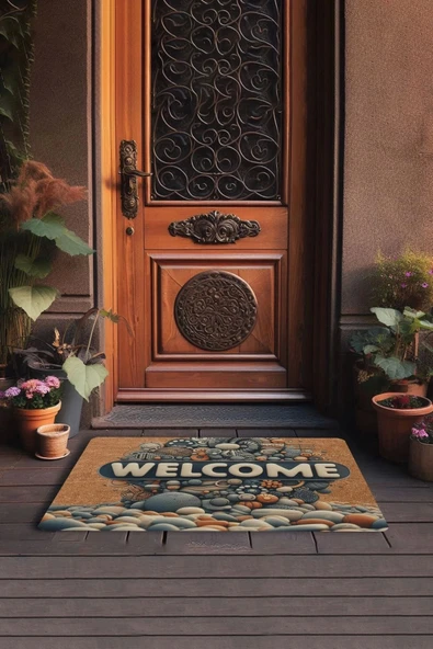 Valerine Life Çakıl Taşları Welcome Kapı Önü Paspası 45x70cm - 3