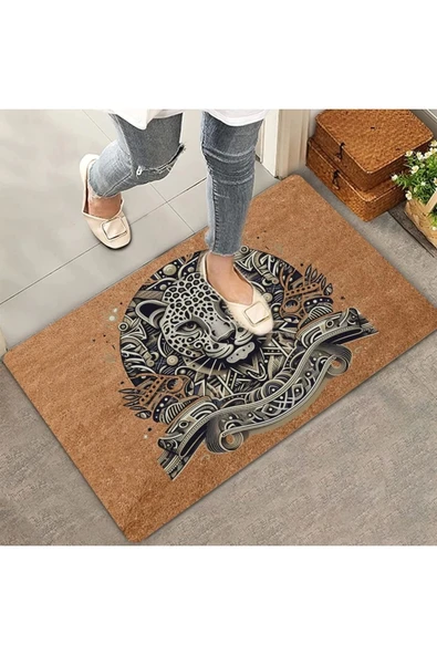 Valerine Life Pars Kedisi Welcome Hoş Geldiniz Kapı Önü Paspası 45x70cm ürün görseli