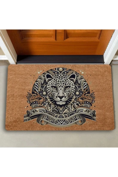 Valerine Life Pars Kedisi Welcome Hoş Geldiniz Kapı Önü Paspası 45x70cm - Resim 2